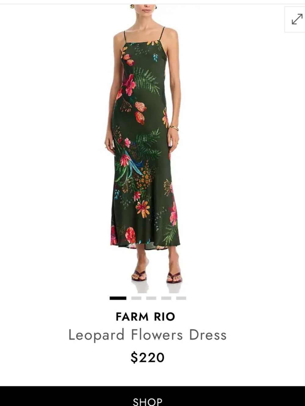 FARM RIO green Leopard Flowers Dress - Picture 12 of 14